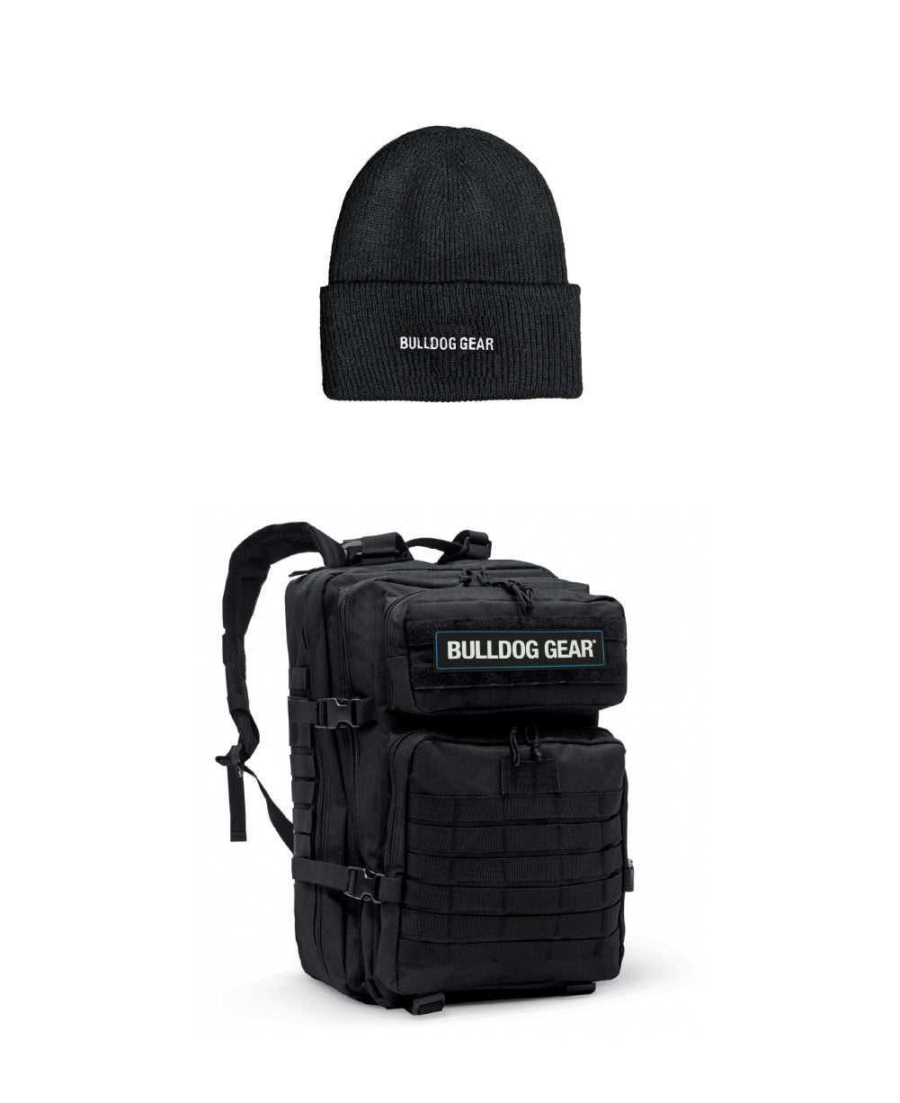 Bulldog Gear tactical backpack and beanie bundle