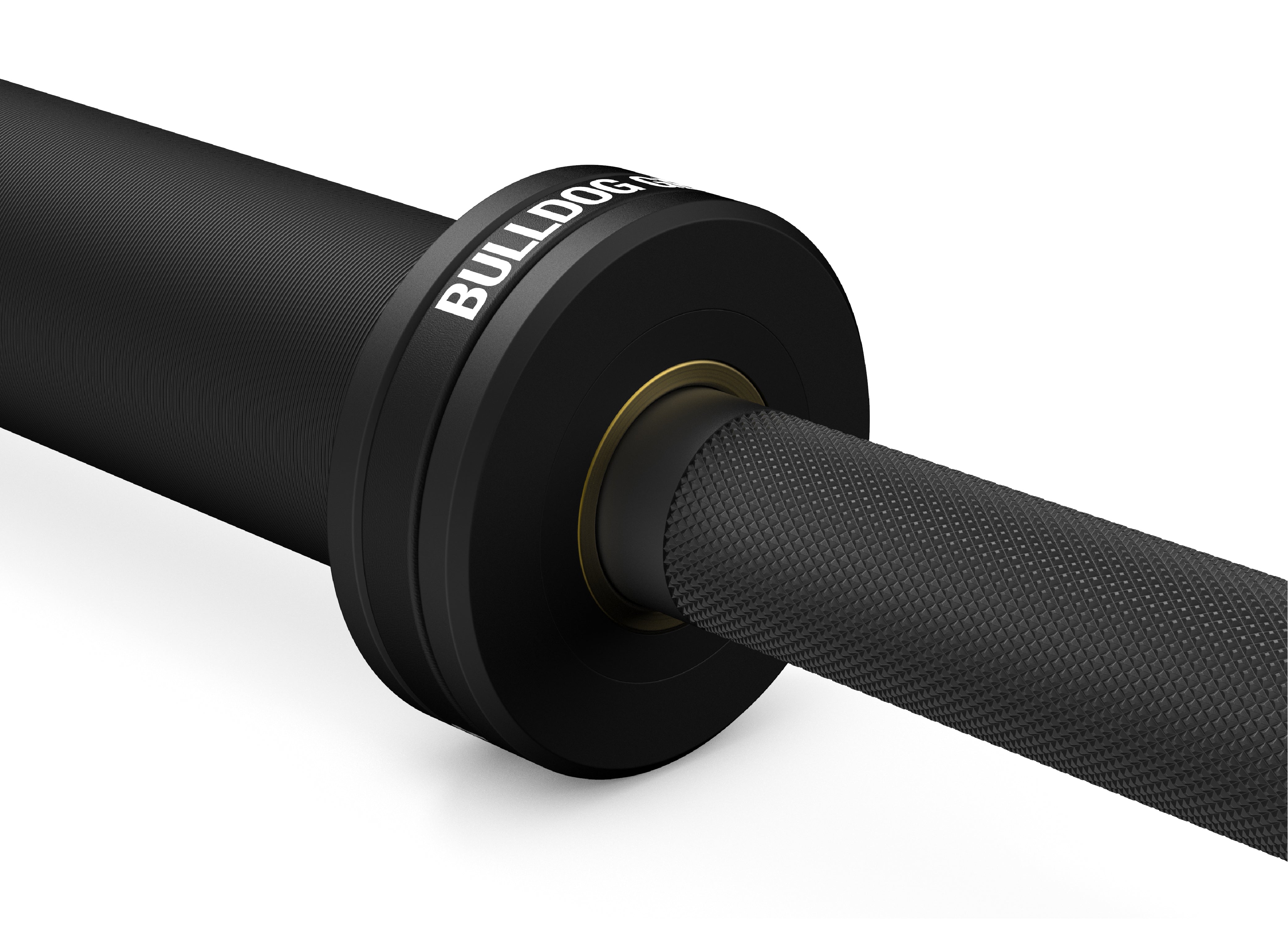 Bulldog Gear Cerakote barbell 20kg bearing and grip detail black