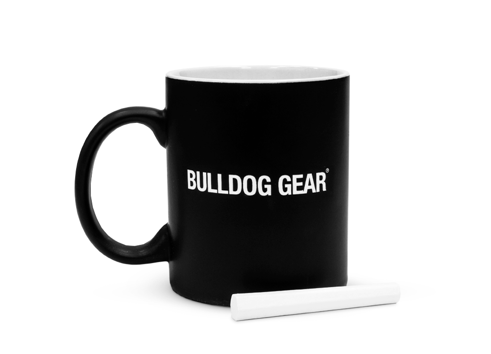 The Bulldog Gear Chalk Mug is the perfect accessory to your workout. Fill it with your morning coffee, post-gym green tea or use it as your blackboard. Complete with a stick of chalk, you can write your WOD, to-do list or notes on the side of your mug.