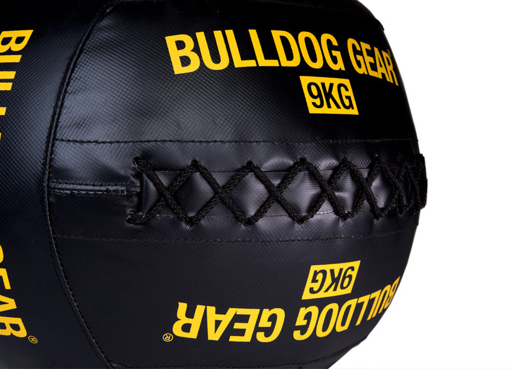 Bulldog Gear 9kg medicine wall ball stitching detail