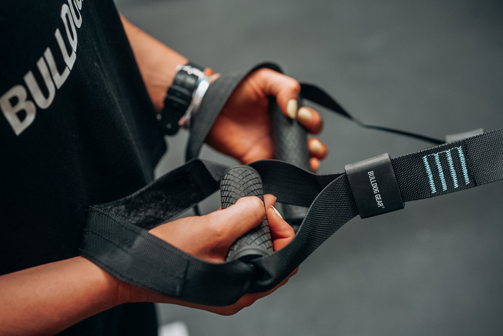 Bulldog Gear suspension trainer rubber grip handles