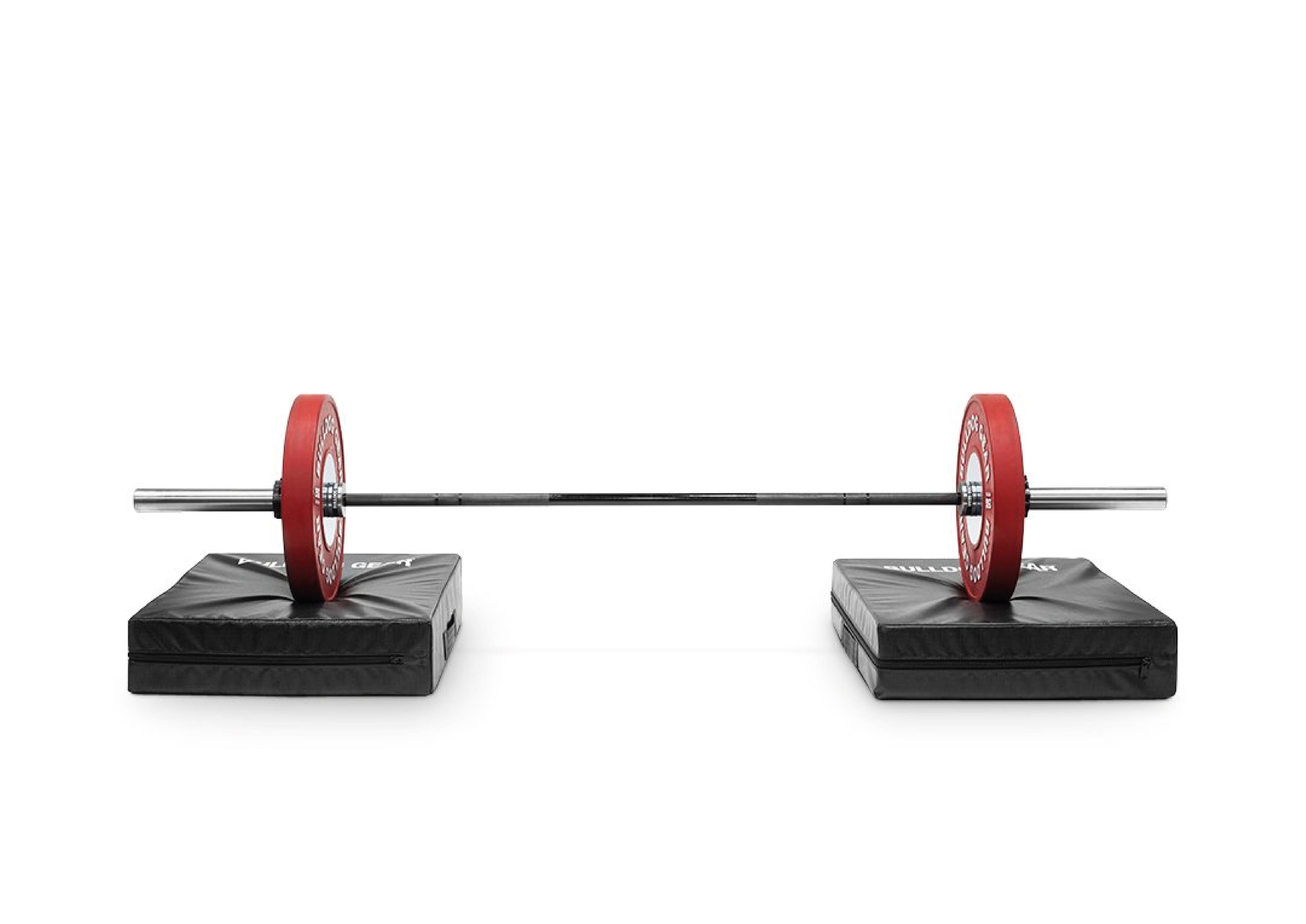 Bulldog Gear Weight lifting drop pads with loaded barbell
