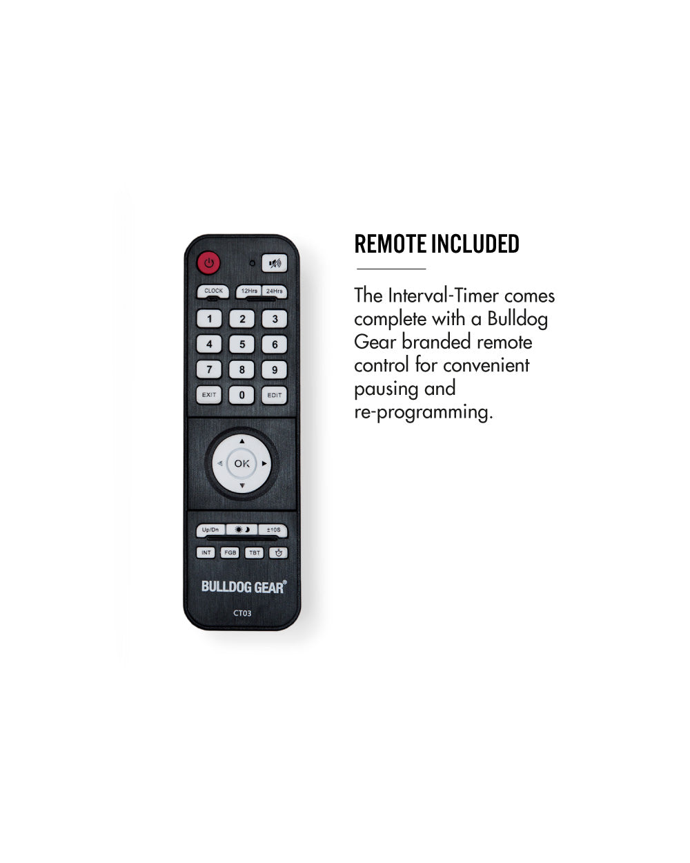 Bulldog Gear - Large LED Gym Interval Timer remote