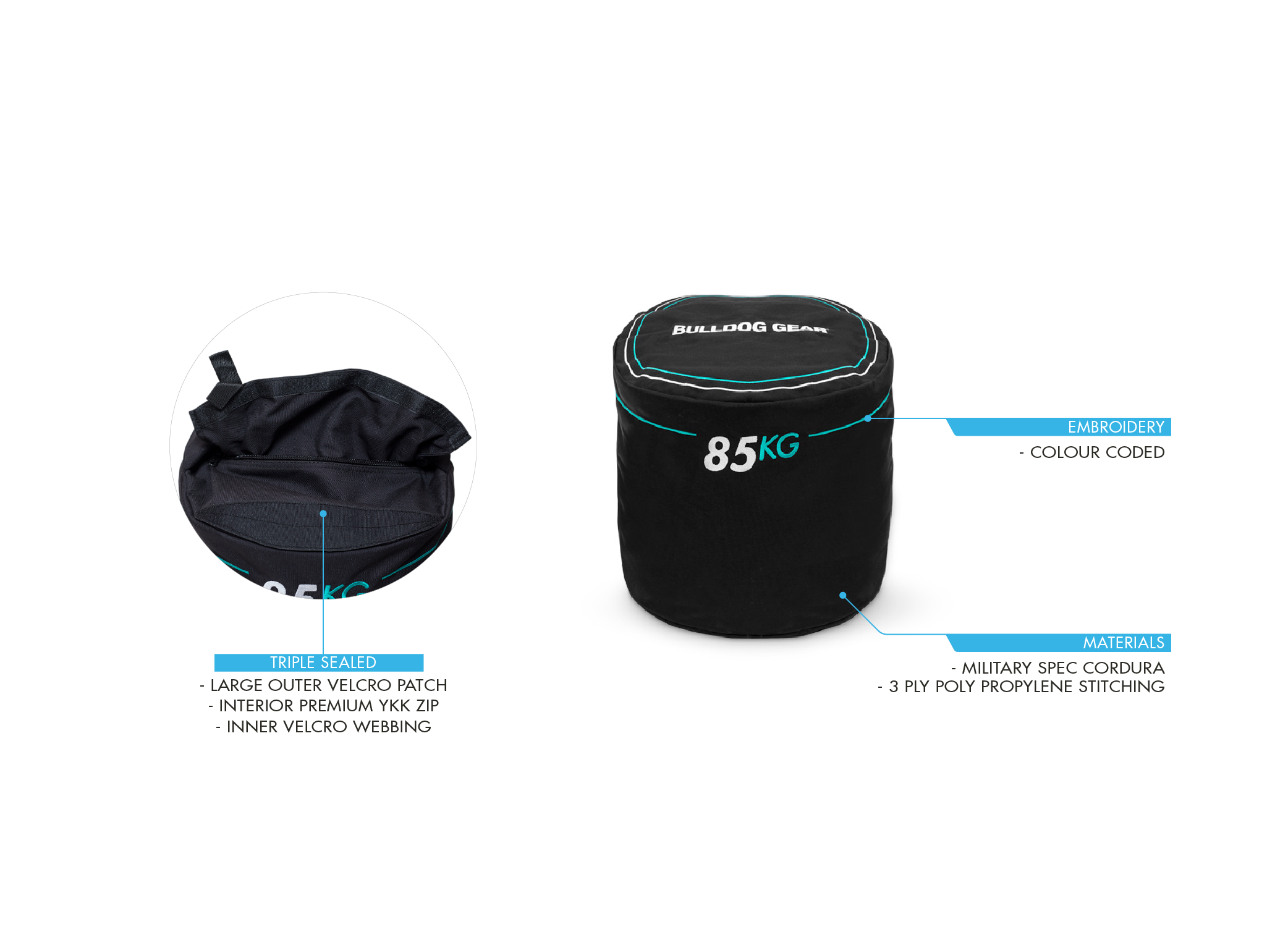 Bulldog Gear Strongman Sandbag specifications