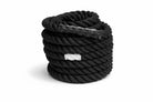 Black bulldog gear battle rope with visible brand logo on a white background