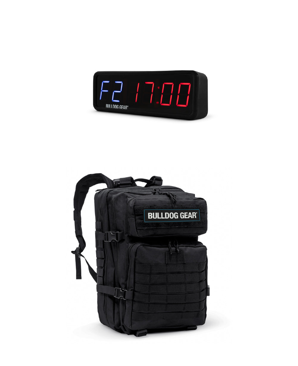 Bulldog Gear tactical backpack and home gym timer timer bundles
