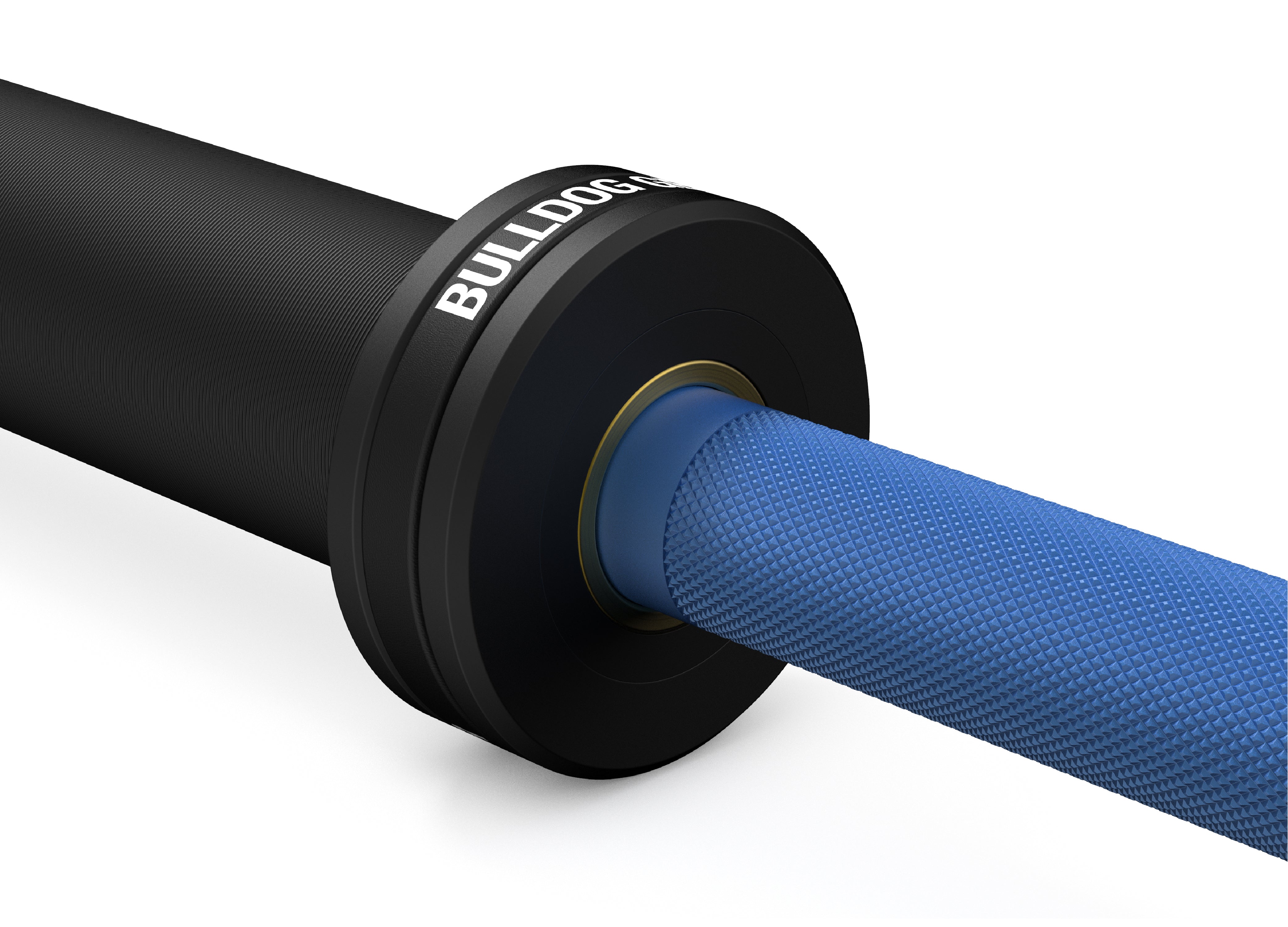 Bulldog Gear Cerakote barbell 2.0 20kg blue grip detail