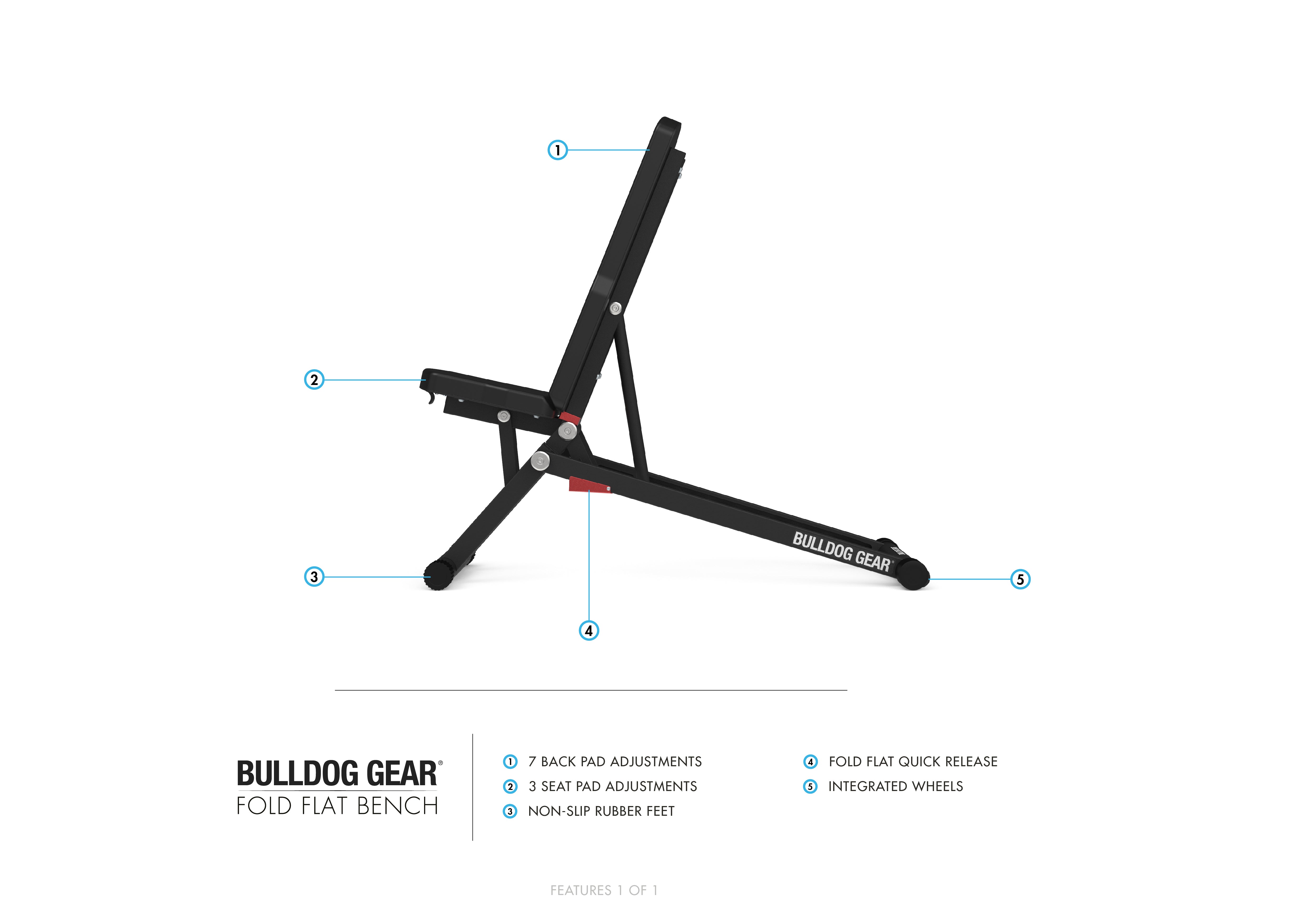 Bulldog Gear Zero Adjustable Bench - specifications