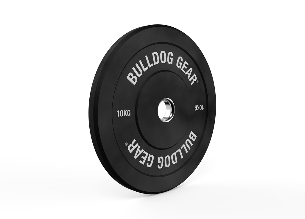 Bulldog Gear - Home Gym Black Rubber Bumper Plates / weight plates